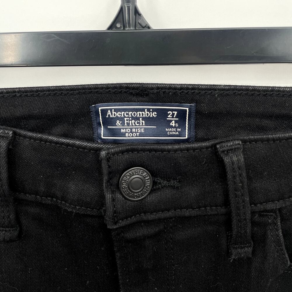 Abercrombie & Fitch Mid Rise Boot Jeans in Black // 4 short - Picture 3 of 6